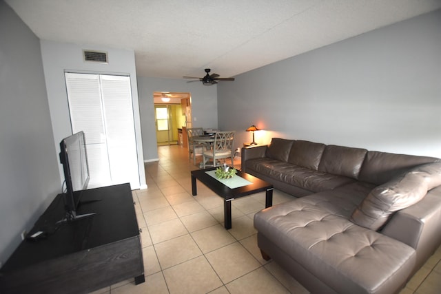 251 NW 76th Ave Unit 105, Margate, FL 33063 - living area with a ceiling fan and light tile patterned floors