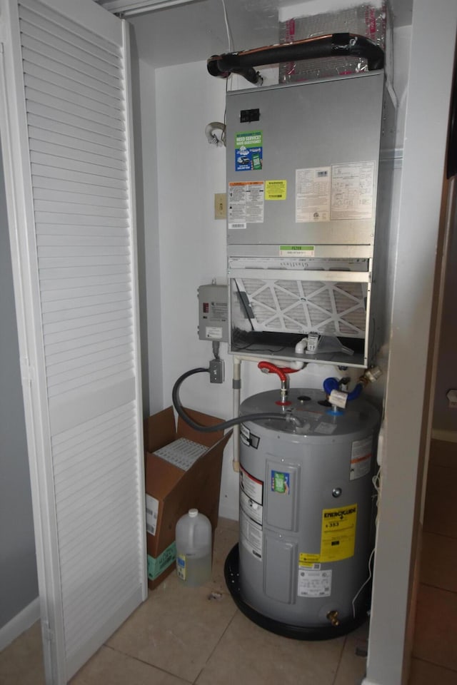 251 NW 76th Ave Unit 105, Margate, FL 33063 - utility room featuring electric water heater and heating unit