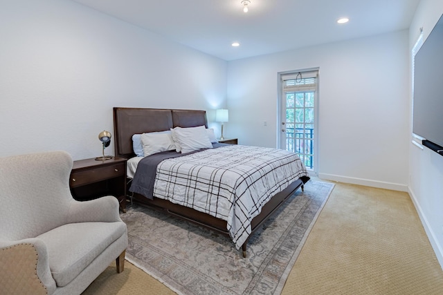 2812 Eagle Rock Cir Unit 902, West Palm Beach, FL 33411 - bedroom featuring access to exterior, recessed lighting, and carpet floors