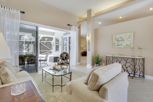 10120 Inverness Way, Port Saint Lucie, FL 34986 - tiled living room with recessed lighting and baseboards