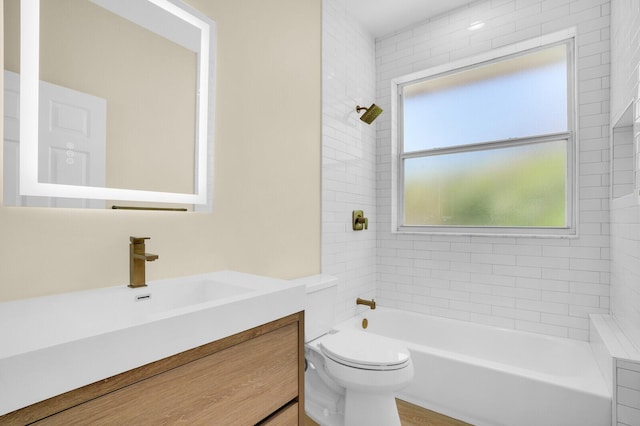 6845 Big Cypress Dr, Jupiter, FL 33458 - full bathroom featuring vanity and washtub / shower combination