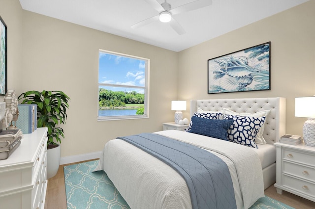 6845 Big Cypress Dr, Jupiter, FL 33458 - bedroom featuring wood finished floors and ceiling fan