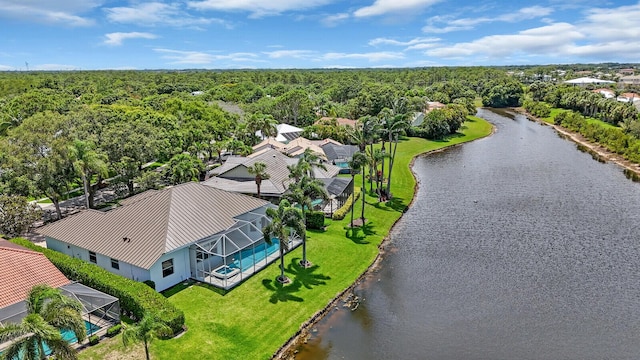 6845 Big Cypress Dr, Jupiter, FL 33458 - bird's eye view of a heavily wooded area and a large body of water