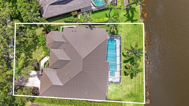 6845 Big Cypress Dr, Jupiter, FL 33458 - view of subject property with a pool and property parcel outlined