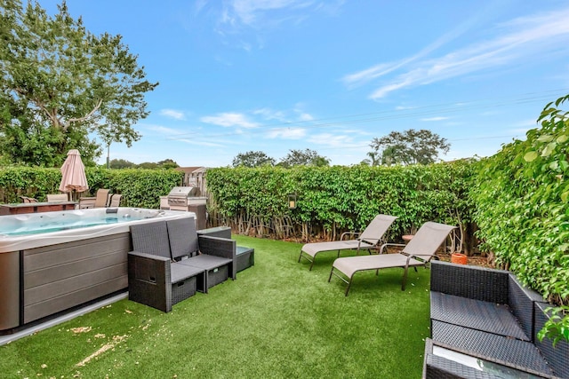 7574 Ironbridge Cir, Delray Beach, FL 33446 - view of green lawn with a hot tub
