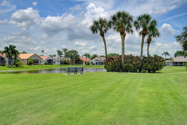 7574 Ironbridge Cir, Delray Beach, FL 33446 - view of property's community featuring a water view, a yard, and a residential view