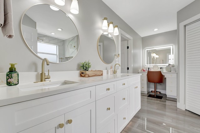 298 Las Palmas St, Royal Palm Beach, FL 33411 - full bathroom with double vanity and recessed lighting