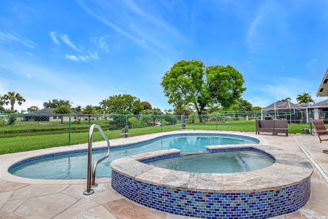 298 Las Palmas St, Royal Palm Beach, FL 33411 - view of swimming pool with a patio area and a pool with connected hot tub