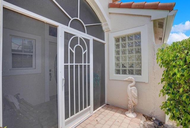 7158 Foxworth Ct, Boynton Beach, FL 33437 - property entrance featuring stucco siding