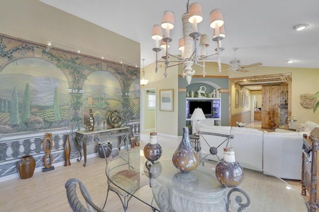 7158 Foxworth Ct, Boynton Beach, FL 33437 - dining space featuring a chandelier, baseboards, recessed lighting, and wood finished floors