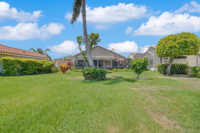 7158 Foxworth Ct, Boynton Beach, FL 33437 - view of grassy yard featuring a lanai