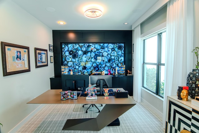 8305 Fishhawk Falls Ct, Boca Raton, FL 33496 - office space with baseboards, carpet, and healthy amount of natural light