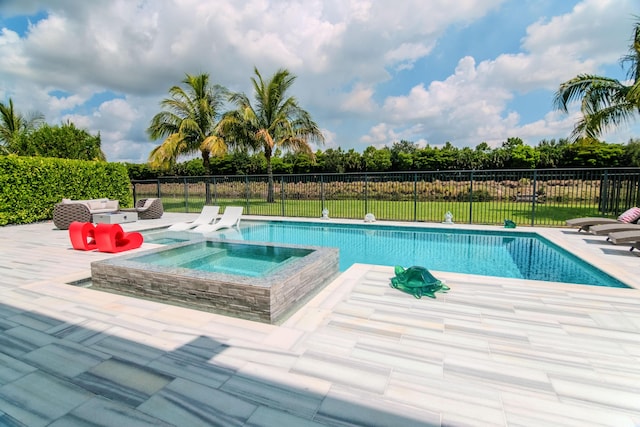 8305 Fishhawk Falls Ct, Boca Raton, FL 33496 - view of pool featuring an in-ground hot tub and a patio area