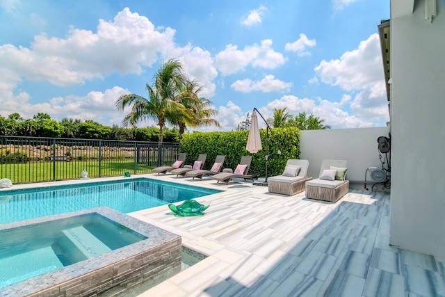 8305 Fishhawk Falls Ct, Boca Raton, FL 33496 - view of swimming pool with an in-ground hot tub and a patio