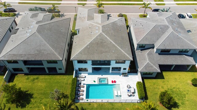 8305 Fishhawk Falls Ct, Boca Raton, FL 33496 - aerial perspective of suburban area featuring a pool area
