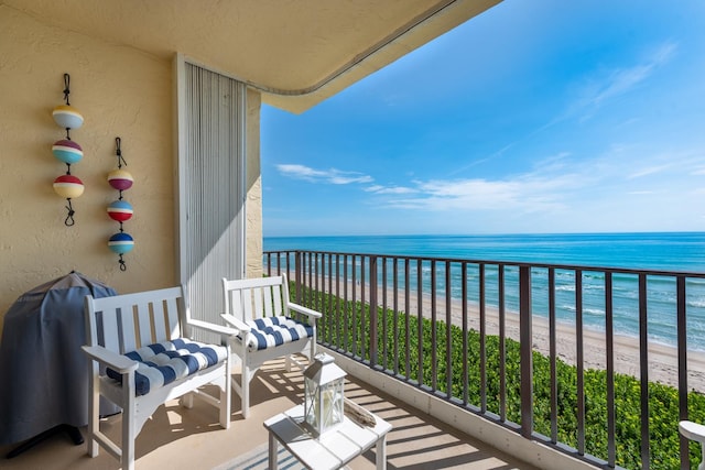 7430 S Ocean Dr Unit 518, Jensen Beach, FL 34957 - balcony with view of water and beach