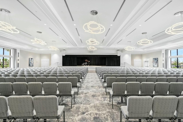 11688 SW Brighton Falls Dr, Port Saint Lucie, FL 34987 - home theater room with a chandelier