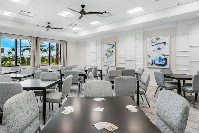 11688 SW Brighton Falls Dr, Port Saint Lucie, FL 34987 - dining area featuring ceiling fan and wood finished floors
