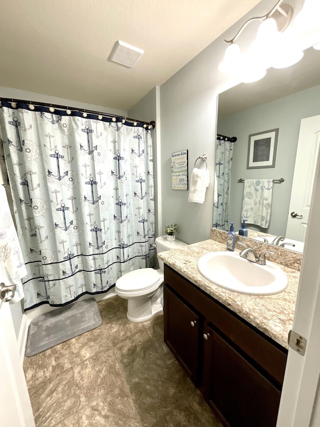 1206 SW Bargello Ave SW, Port Saint Lucie, FL 34953 - bathroom featuring toilet, vanity, and curtained shower