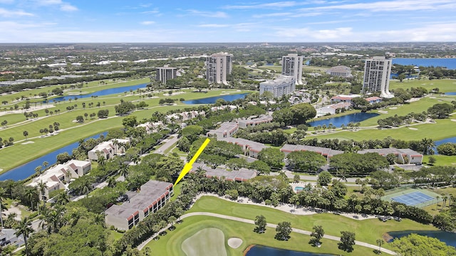1700 Presidential Way Unit 201, West Palm Beach, FL 33401 - aerial view of property's location with a golf course, a nearby body of water, and apartment complex
