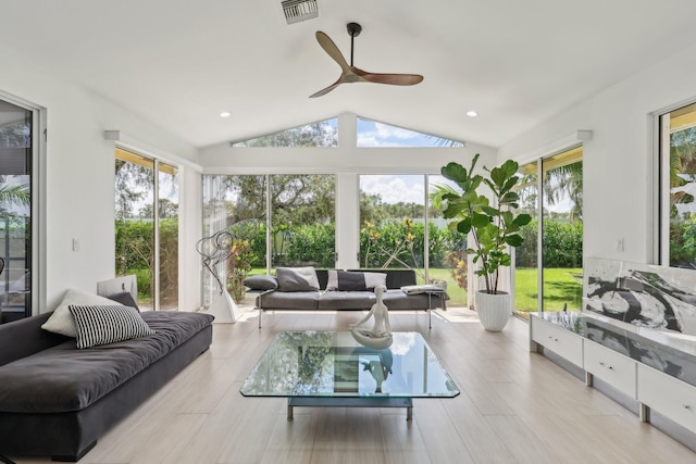 13853 Palm Grove Pl, West Palm Beach, FL 33418 - sunroom / solarium featuring lofted ceiling and wood finished floors