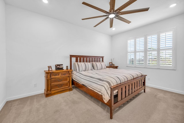 1246 Tangled Orchard Trce, Loxahatchee, FL 33470 - carpeted bedroom with recessed lighting, baseboards, and a ceiling fan