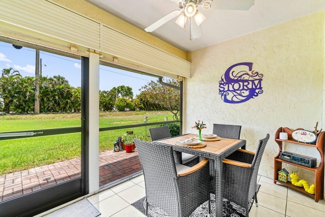 4260 Mango Tree Ct Unit B, Boynton Beach, FL 33436 - sunroom / solarium featuring a ceiling fan and outdoor dining space