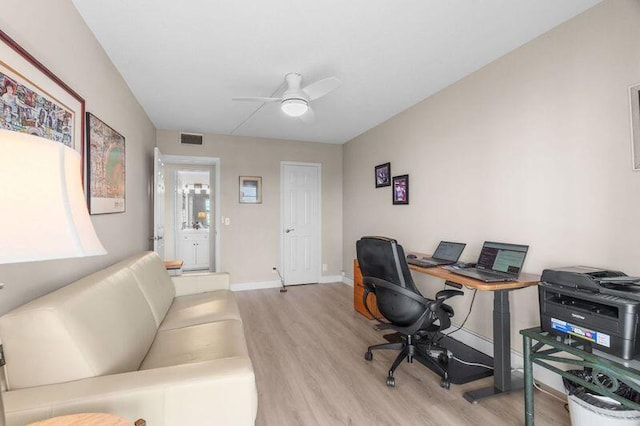 4051 Guildford C Unit 4051, Boca Raton, FL 33434 - office space featuring light wood finished floors, ceiling fan, and baseboards