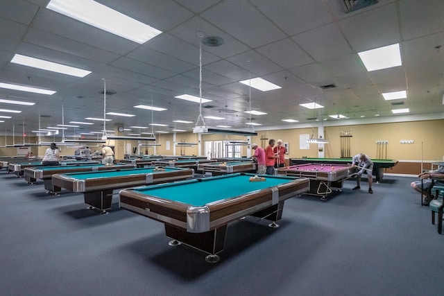4051 Guildford C Unit 4051, Boca Raton, FL 33434 - rec room with pool table and a drop ceiling