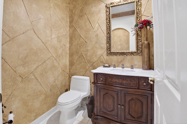 7030 Boscanni Dr Unit 7030, Boynton Beach, FL 33437 - half bath with vanity, toilet, and tile patterned flooring