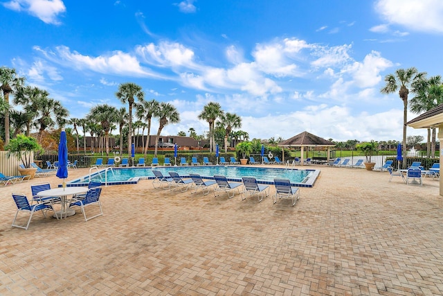 1714 17th Ct, Jupiter, FL 33477 - community pool with a gazebo and a patio area