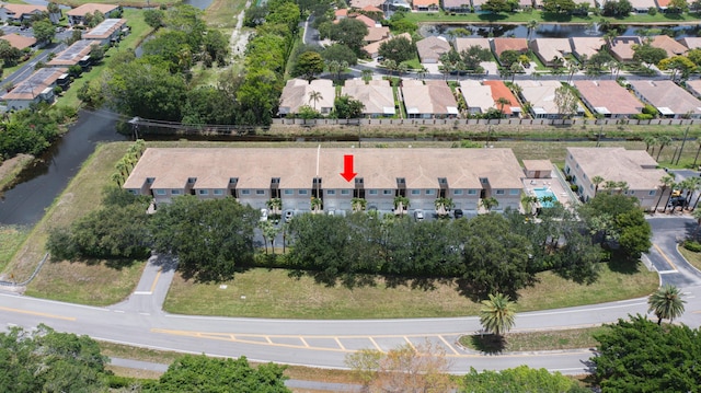 5441 Via Delray Unit 17, Delray Beach, FL 33484 - aerial view of property and surrounding area with nearby suburban area and a large body of water