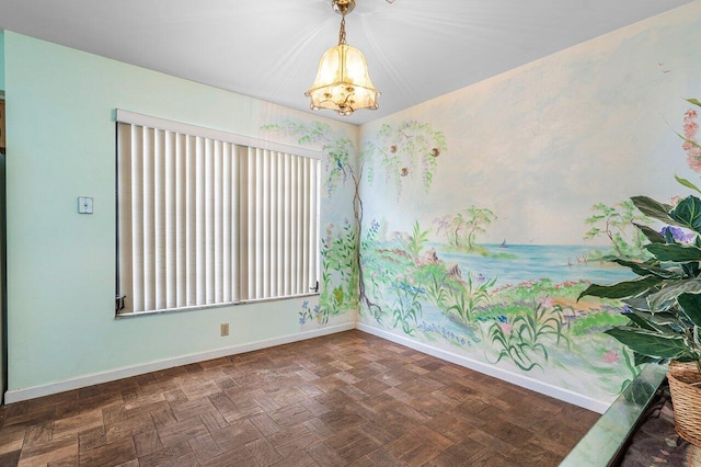 4744 Dolphin Dr, Lake Worth, FL 33463 - unfurnished room featuring baseboards and a chandelier