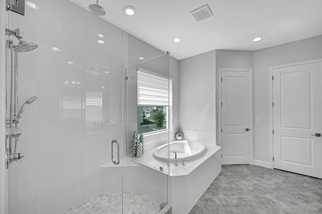 5452 Macoon Way, Westlake, FL 33470 - full bath featuring a stall shower, a garden tub, recessed lighting, and baseboards