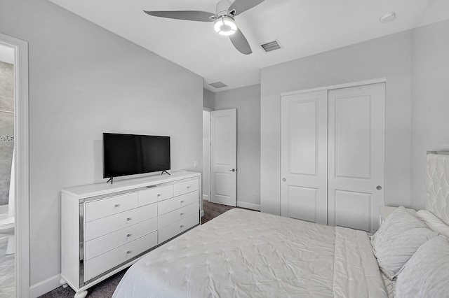 5452 Macoon Way, Westlake, FL 33470 - bedroom featuring baseboards, a closet, and a ceiling fan