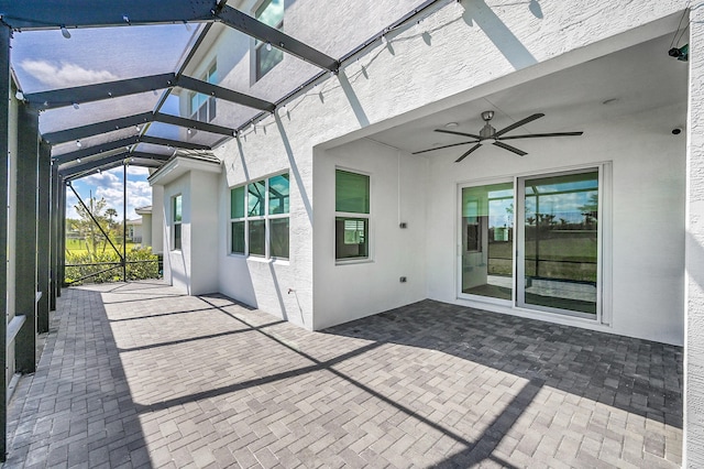 5452 Macoon Way, Westlake, FL 33470 - view of patio / terrace with a ceiling fan and glass enclosure