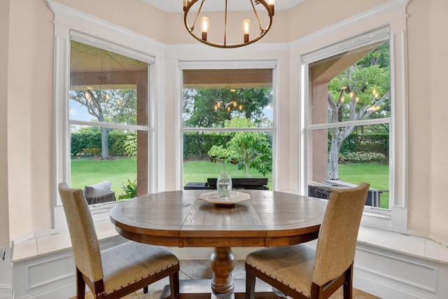 10608 Walnut Valley Dr, Boynton Beach, FL 33473 - dining space with a chandelier and healthy amount of natural light
