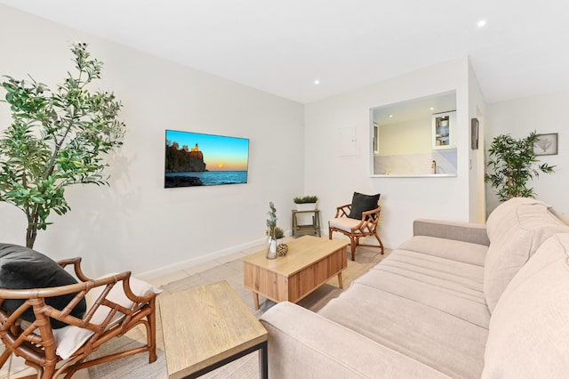 271 Saxony Unit F, Delray Beach, FL 33446 - living area featuring recessed lighting, baseboards, and light tile patterned floors