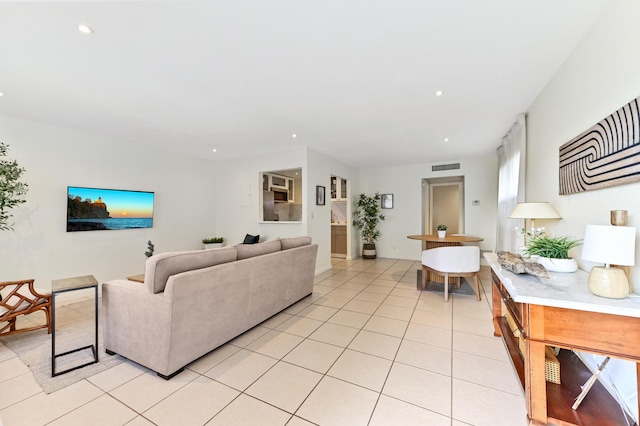 271 Saxony Unit F, Delray Beach, FL 33446 - living room featuring light tile patterned floors and recessed lighting
