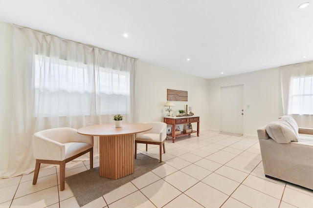 271 Saxony Unit F, Delray Beach, FL 33446 - dining area with light tile patterned floors and recessed lighting