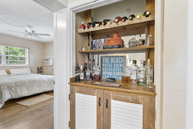 1470 S Ocean Blvd Unit 1101, Pompano Beach, FL 33062 - indoor dry bar featuring ceiling fan and wood finished floors
