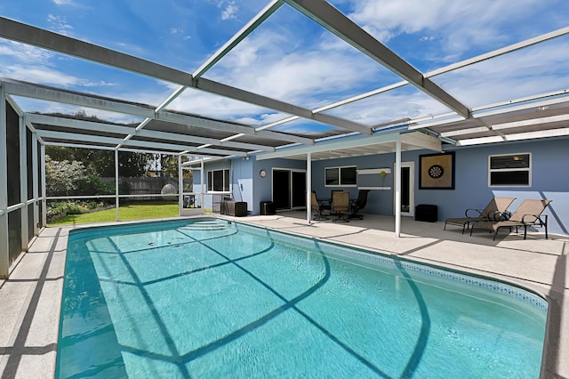 1056 SW 27th Ave, Boynton Beach, FL 33426 - outdoor pool with a patio area and a lanai