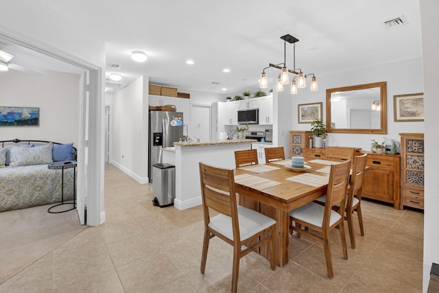 6736 Old Farm Trl, Boynton Beach, FL 33437 - dining room with light tile patterned flooring and recessed lighting