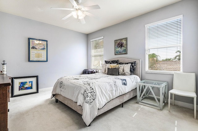 16414 Braeburn Ridge Trl, Delray Beach, FL 33446 - bedroom featuring carpet, baseboards, and a ceiling fan