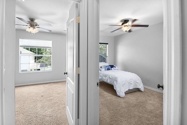 2186 SE Destin Dr, Port Saint Lucie, FL 34952 - carpeted bedroom with multiple windows, baseboards, and ceiling fan