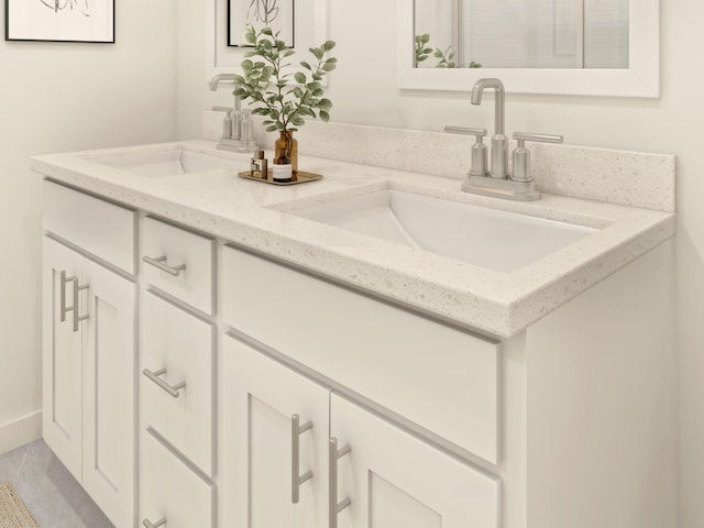 3286 Jupiter Blvd SW Unit 71, Palm Bay, FL 32909 - bathroom featuring double vanity and tile patterned floors