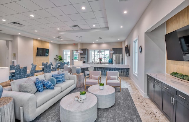 1223 Harper Way Unit 9, Vero Beach, FL 32960 - living area featuring baseboards and recessed lighting
