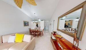 18856 Argosy Dr Unit C, Boca Raton, FL 33496 - living area featuring vaulted ceiling