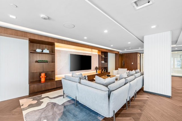 220 SE Mizner Blvd Unit 611, Boca Raton, FL 33432 - living area featuring built in shelves and recessed lighting