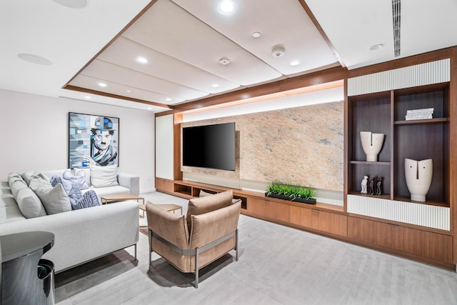 220 SE Mizner Blvd Unit 611, Boca Raton, FL 33432 - living area featuring recessed lighting and a raised ceiling